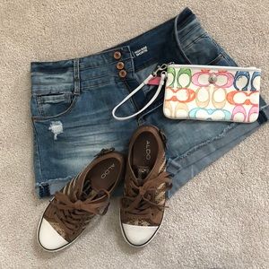 ALDO Brown and Gold Converse Style Sneakers